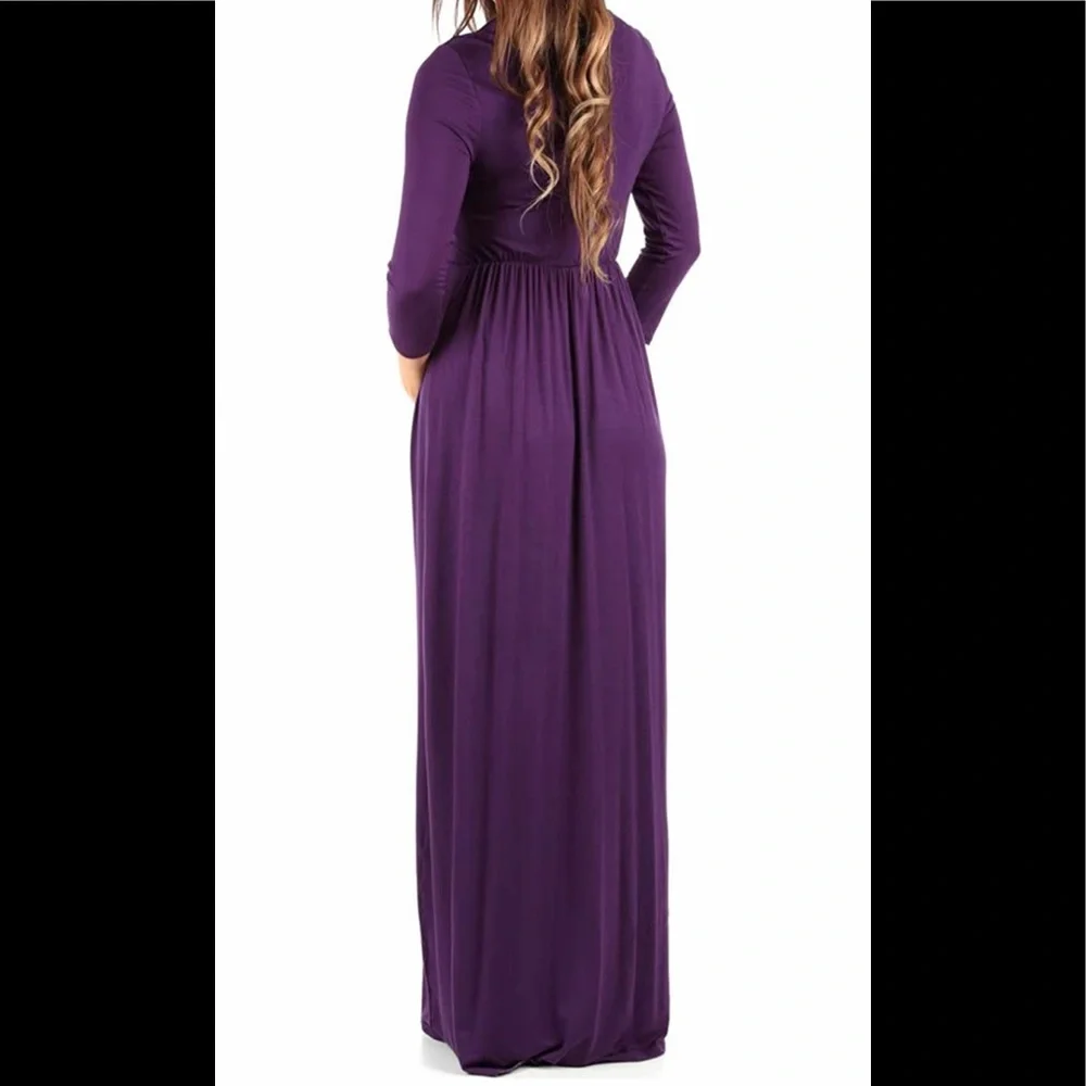 Dress with Empire Waist, 3/4 sleeve, by Mother Bee Maternity - Picture 3 of 3